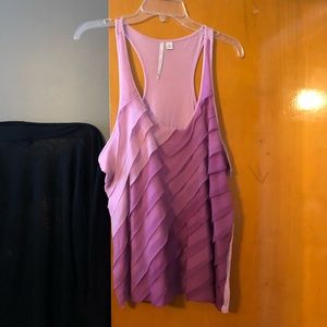 Purple ruffled tank top